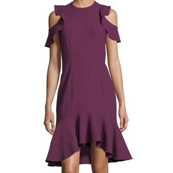 Cinq A Sept Micah - Cold Shoulder Dress in Raspberry - Picture 1 of 10